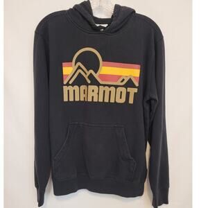 Marmot Mountain Works Rainbow Hoodie Size M Black Pullover